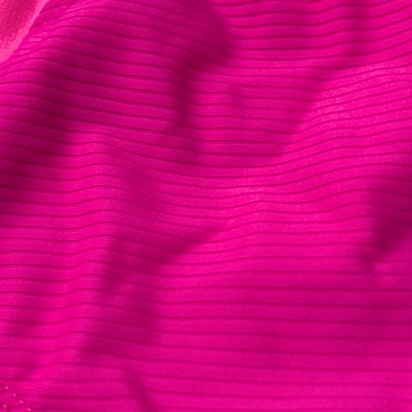 NWOT [California Waves] Hot Pink Ribbed & Ruched Swimsuit Bottom, Womens Sz L - Picture 6 of 7